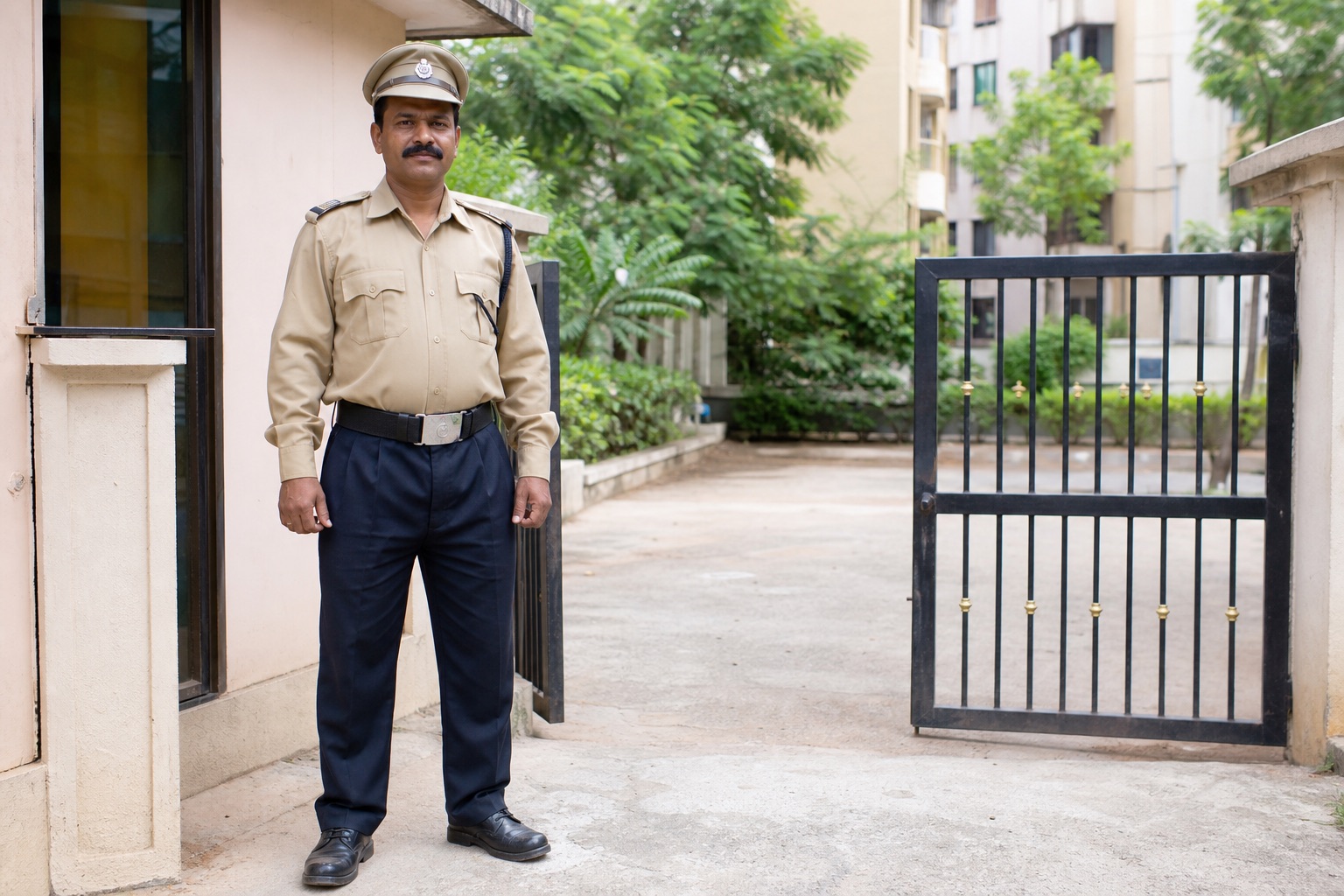 Indian security guard in uniform